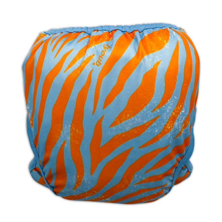 Adjustable Reusable Swim Diaper and Wet Bag - Tiger Blue