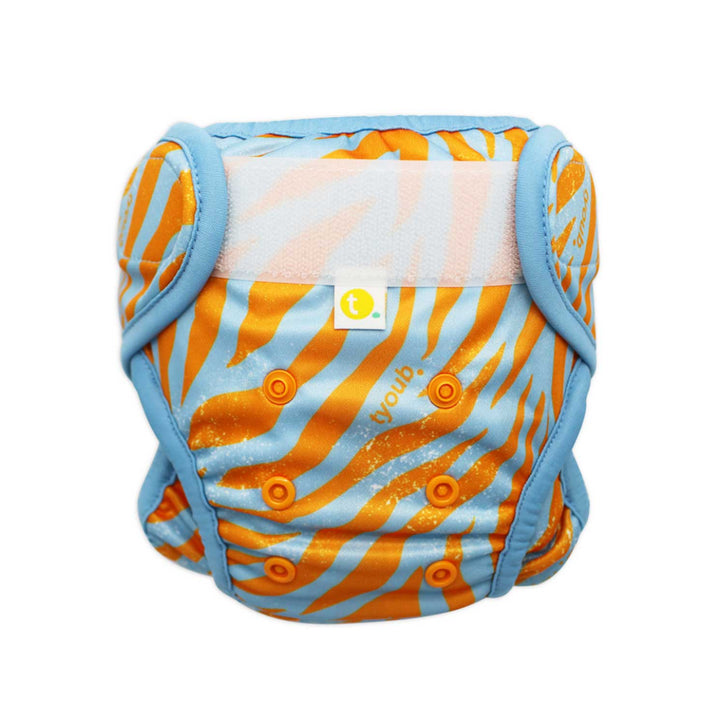 Adjustable Reusable Swim Diaper and Wet Bag - Tiger Blue