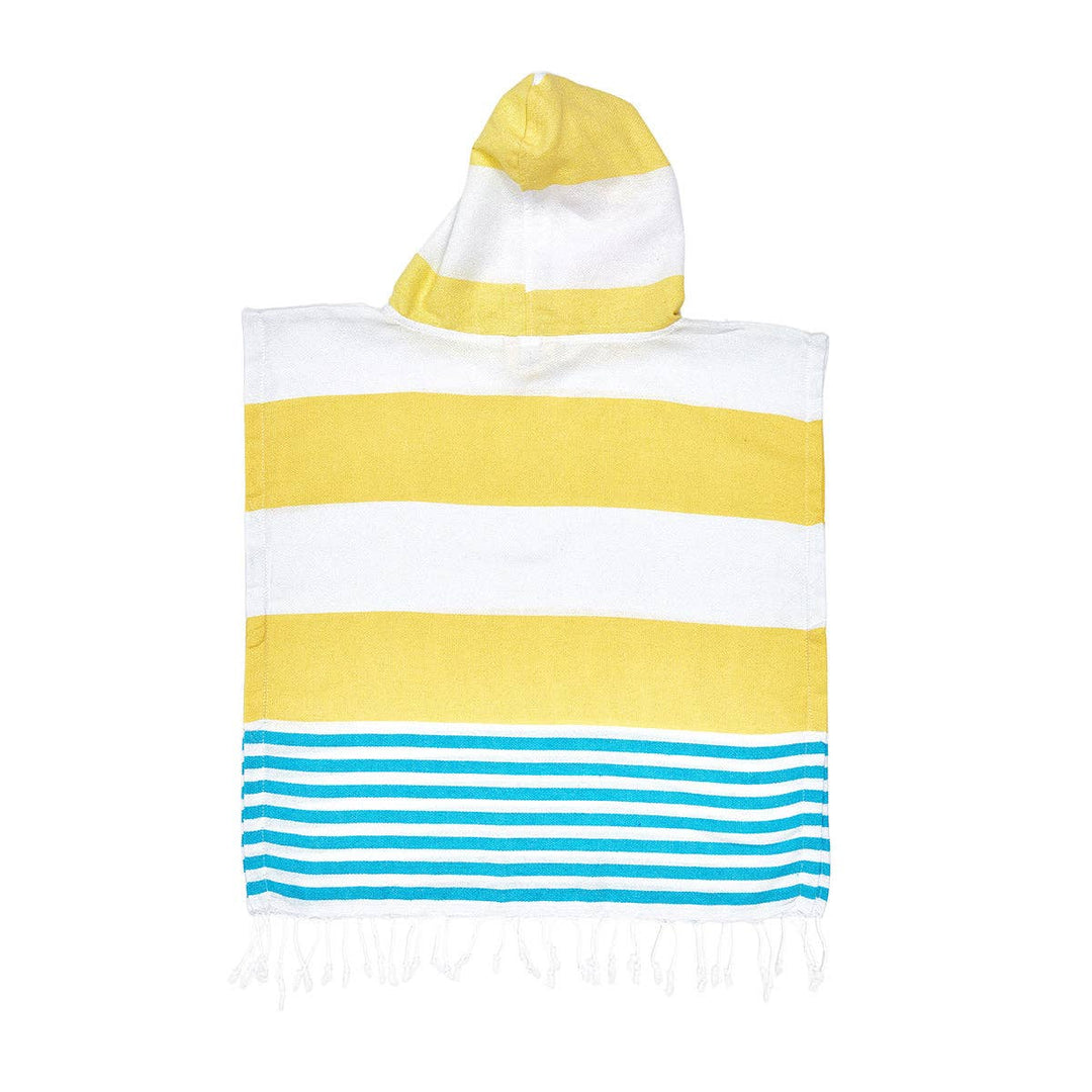 Yellow and Blue Kids Hooded Beach Towel