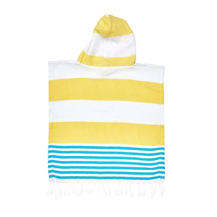 Yellow and Blue Kids Hooded Beach Towel