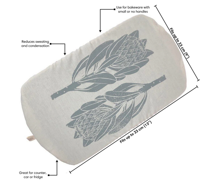 Dish and Casserole Cover Rectangle -  Protea Print: Blue Grass