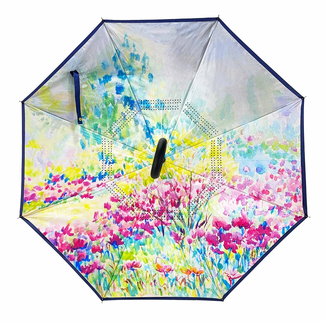 Reverse Umbrella with Sun Safe UPF50 - Watercolour Fields