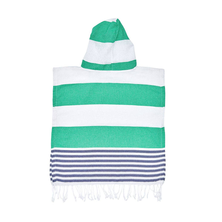 Green and Blue Kids Hooded Beach Towel