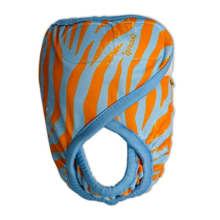 Adjustable Reusable Swim Diaper and Wet Bag - Tiger Blue