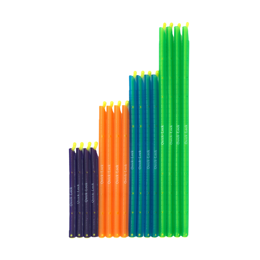 Quick-Lock Reusable Slide-On Bag Sealer Sticks - Bulk Value Pack for keeping food fresher for longer.  Buy on-line from Healthy Focus or at Eumundi Markets.Say goodbye to wasted food and money with our bulk value pack of Quick-Lock Reusable Slide-On Bag Sealer Sticks. These strong, durable and versatile bag sealers make it easy to seal all types of packet foods. They create an air and water tight seal keeping food fresher for longer. Use them in the fridge, freezer, pantry, or on-the-go to reduce waste and