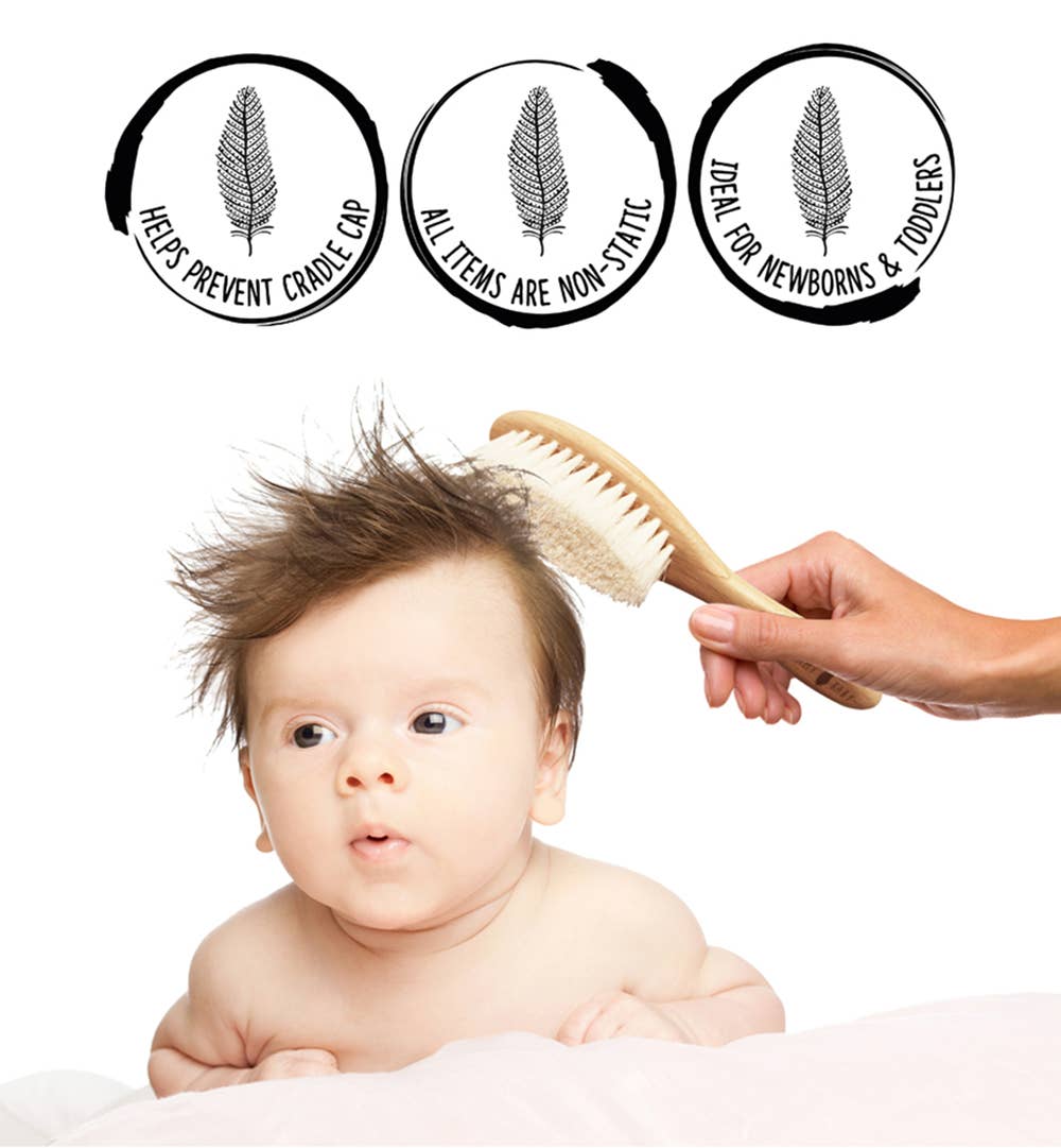 Wooden Baby Hairbrush Set