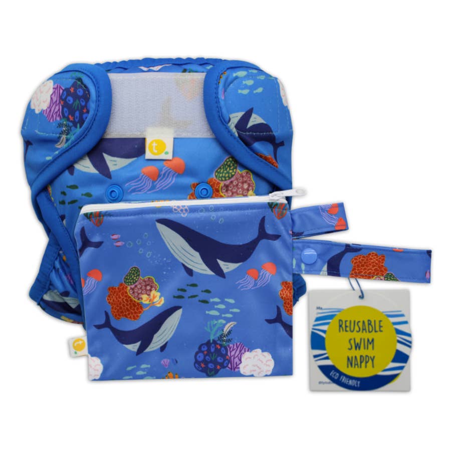 Tyoub x Suki McMaster Reusable Swim Nappy - Whales