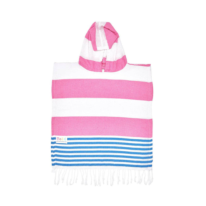 Kids Hooded Beach Towel - Pink & Blue