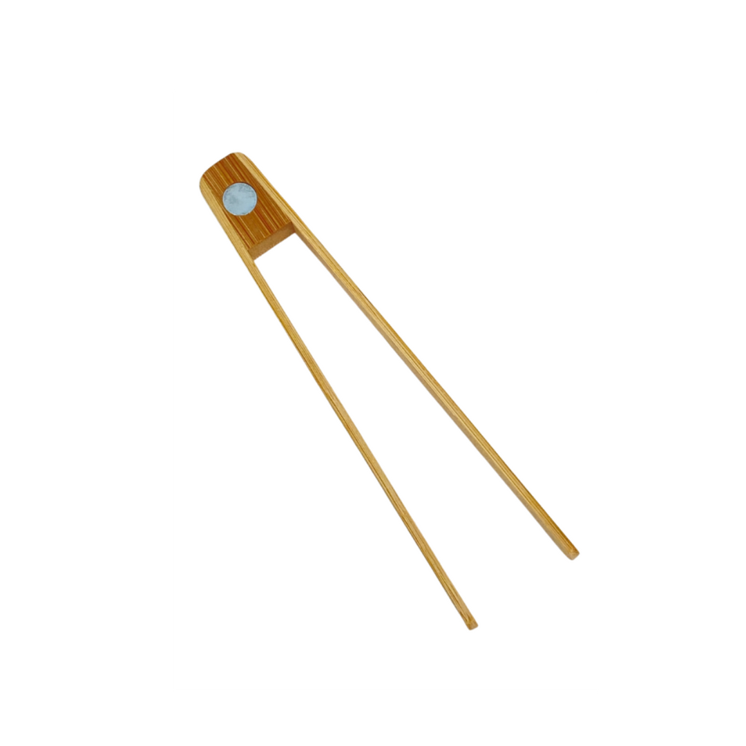 Bamboo Toaster Tongs with Cotton Pouch