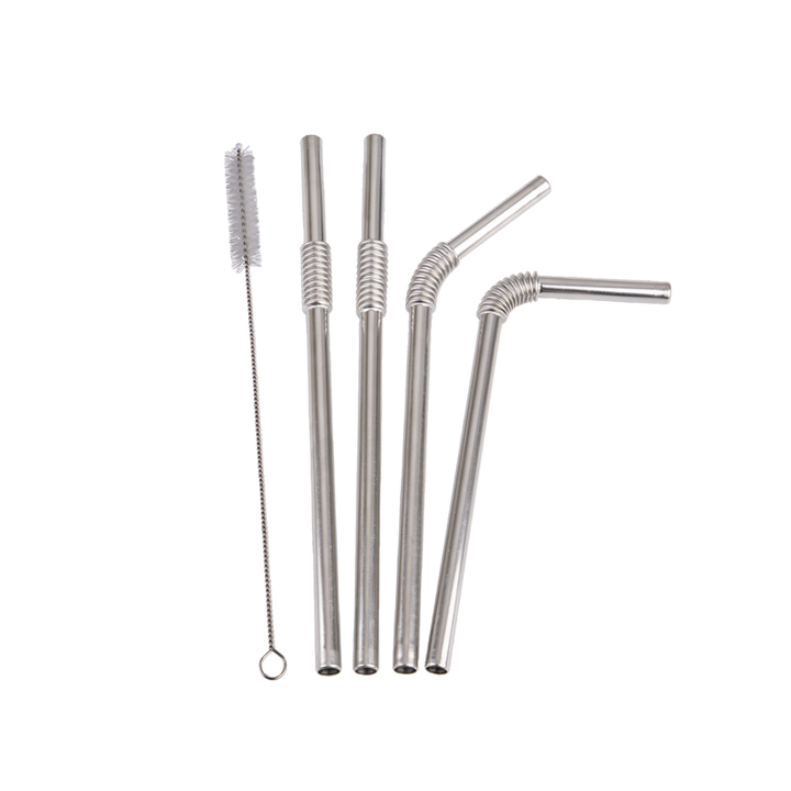 Turtleneck Straws- 4 pack with cleaning brush