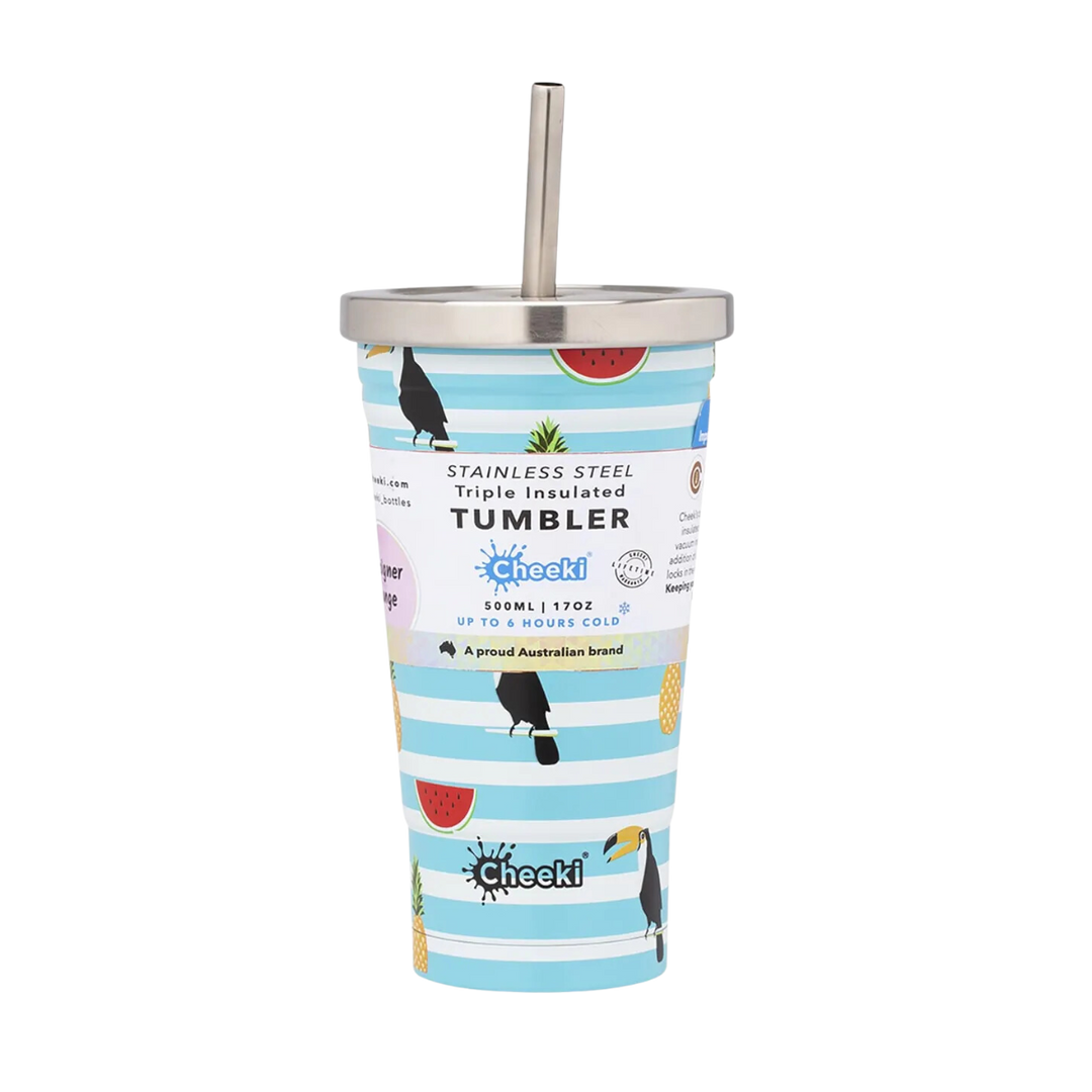 Insulated Tumbler Toucan with S/Steel Straw 500ml