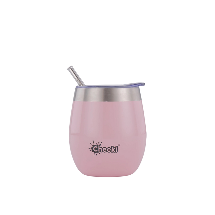Insulated Wine Tumbler 220ml with Straw