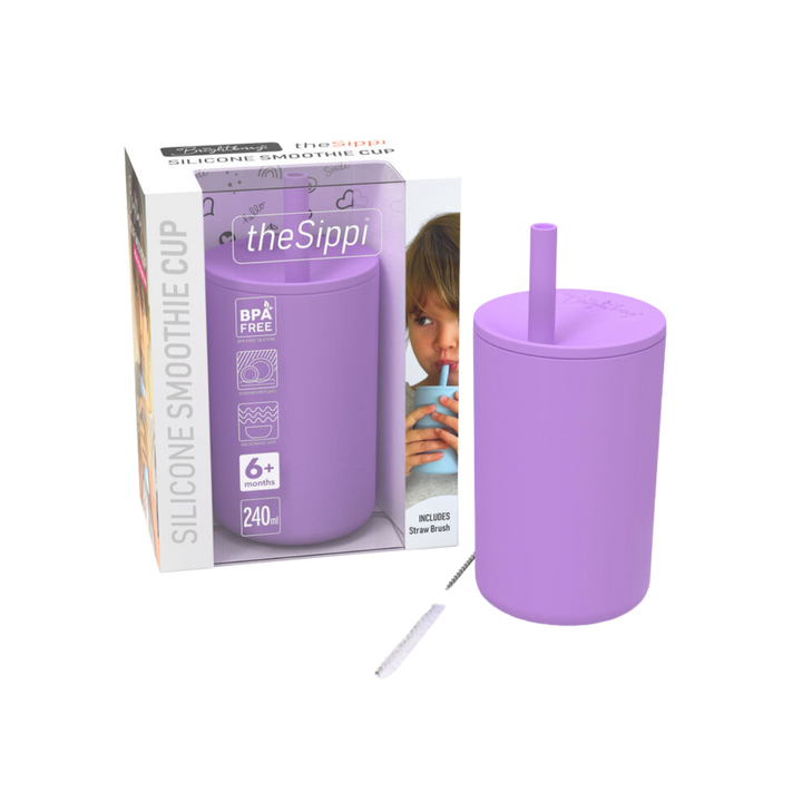 Kids Smoothie Cup with Secure Lid and Stopper Straw 240ml