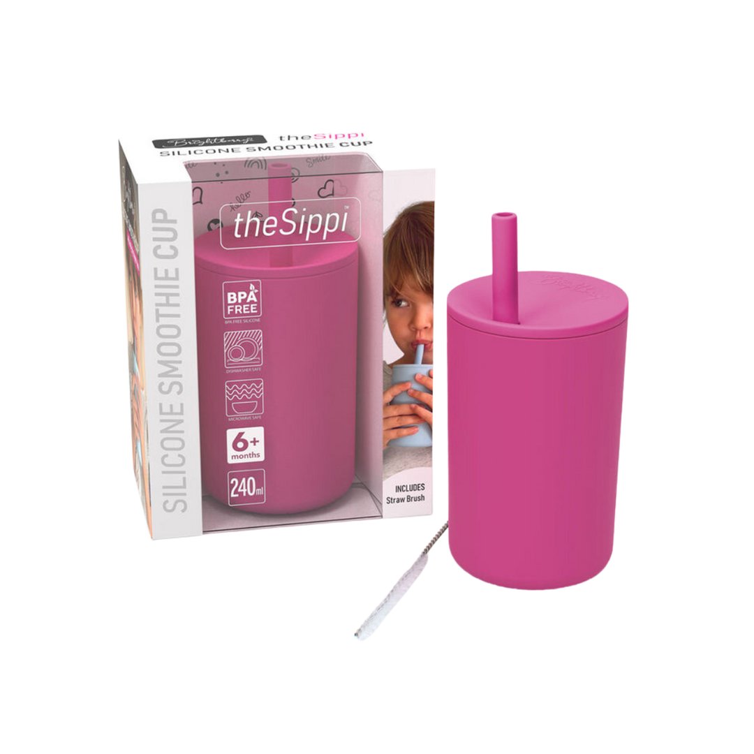 Kids Smoothie Cup with Secure Lid and Stopper Straw 240ml