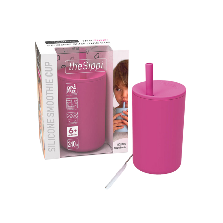 Kids Smoothie Cup with Secure Lid and Stopper Straw 240ml