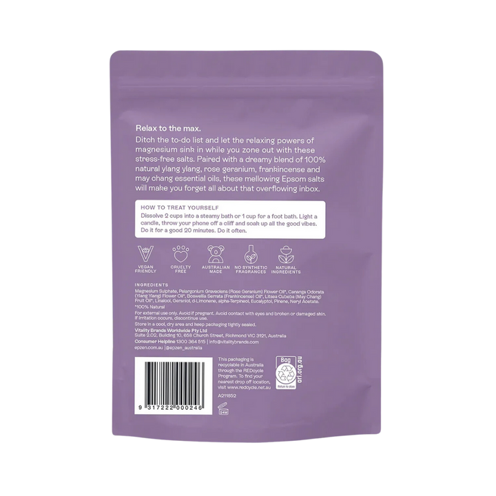 Magnesium Epsom Salts Relax Soak 900g