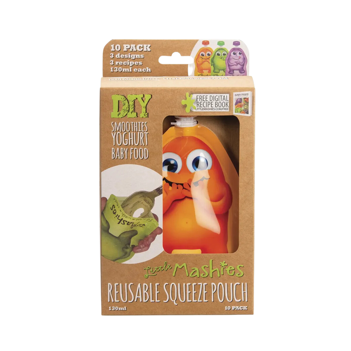 Reusable Squeeze Pouches - Pack of 10 Mixed Colours