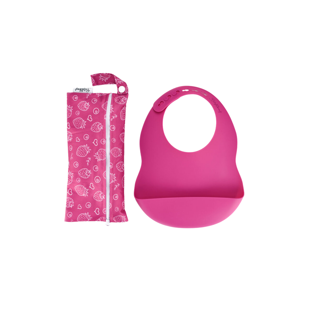 Silicone Bib with Waterproof Bag