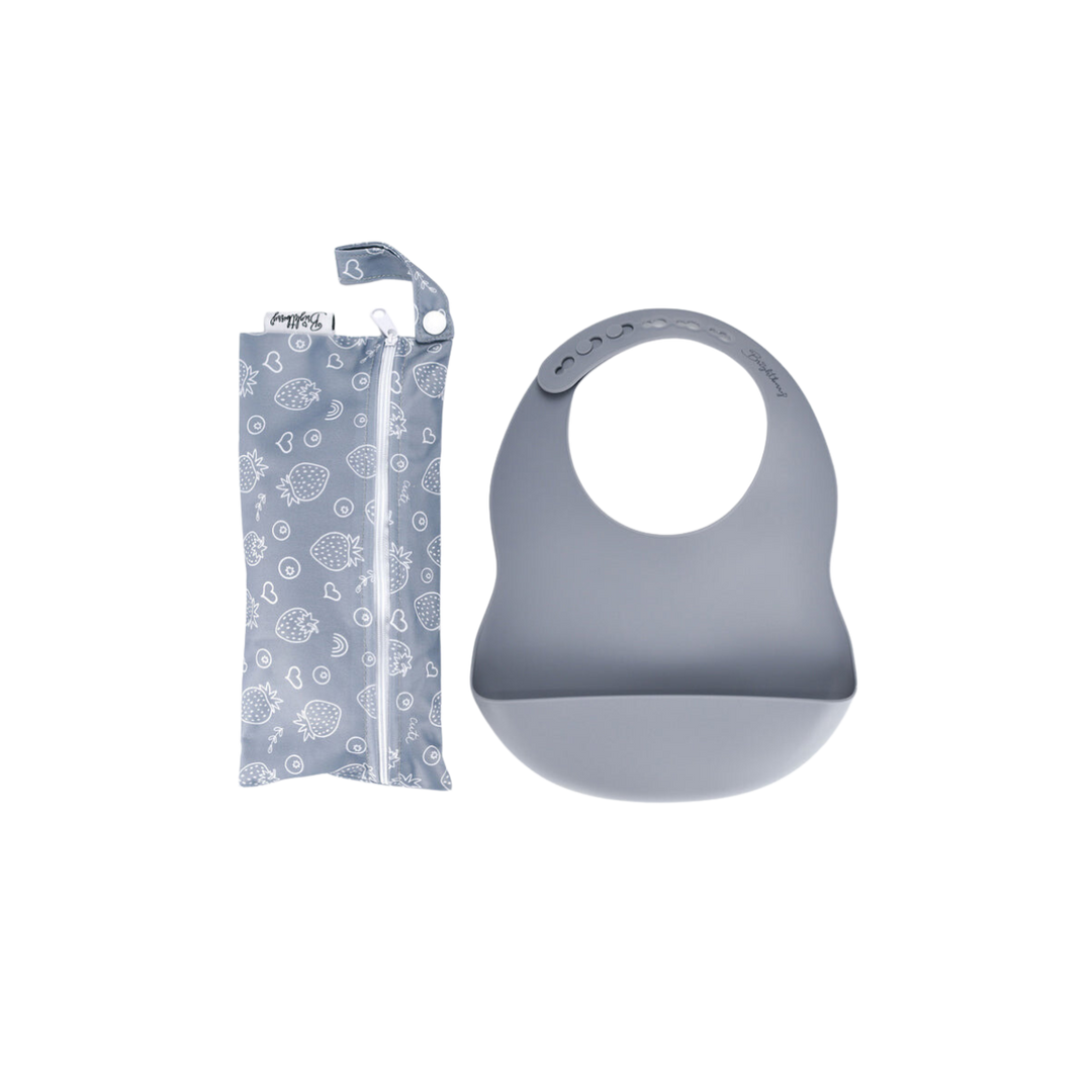 Silicone Bib with Waterproof Bag