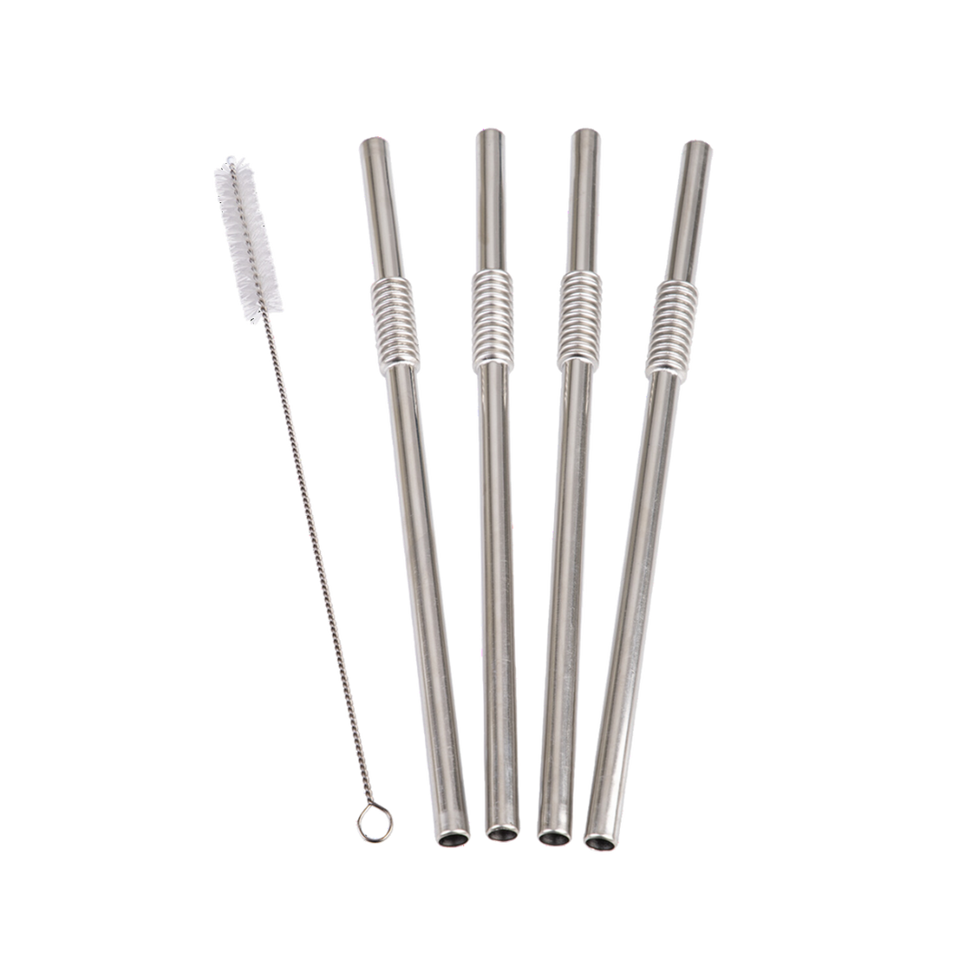 Turtleneck Straws- 4 pack with cleaning brush