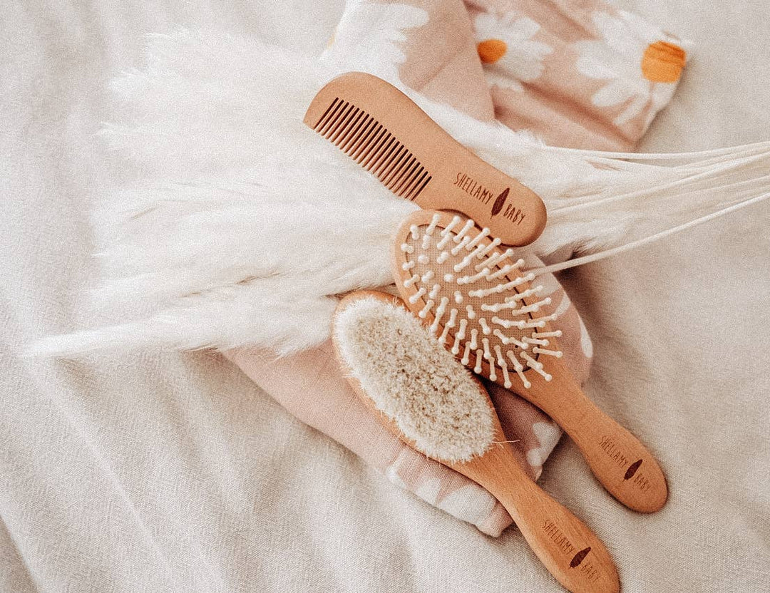 Wooden Baby Hairbrush Set