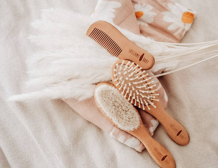 Wooden Baby Hairbrush Set
