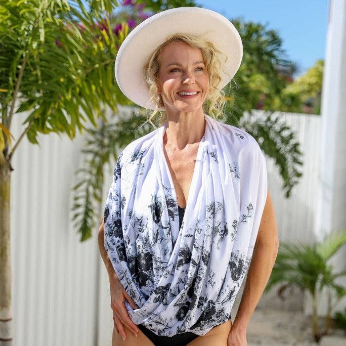 Sun Wrap UPF50+, Midnight Blossoms: S/M (size 6-14)