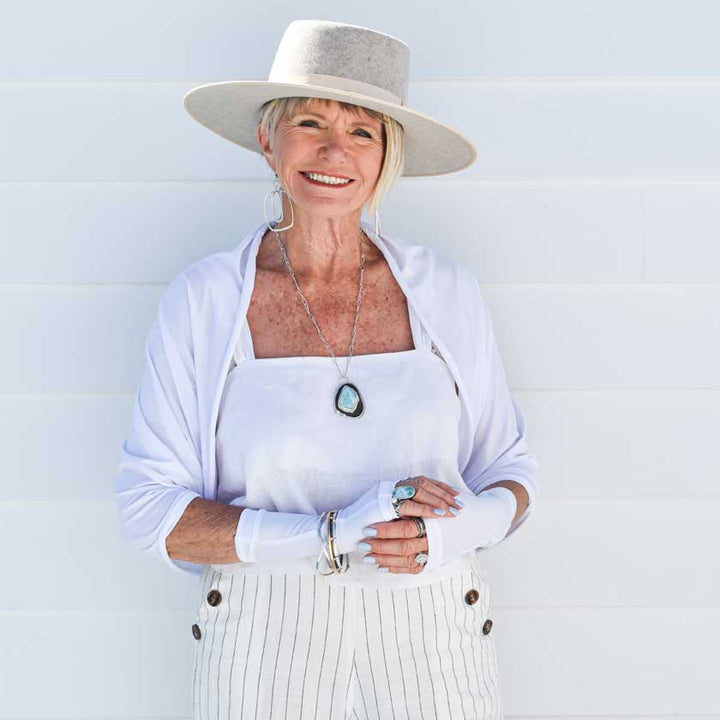 Sun Wrap UPF50+, White: S/M (size 6-14)