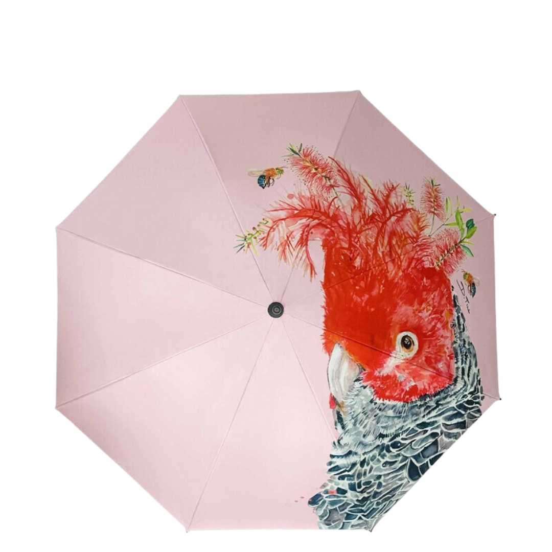 Sun Safe Compact Umbrella - Gang-Gang Cockatoo