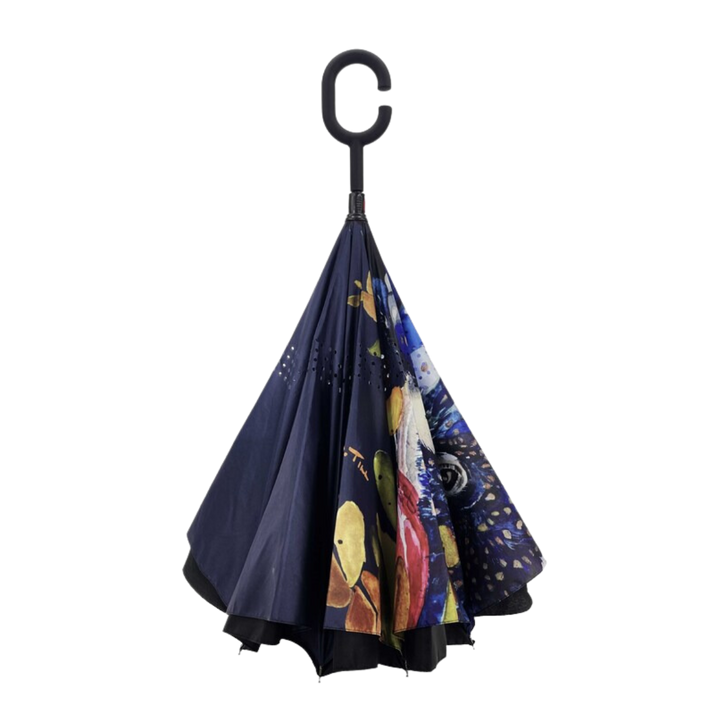 Reverse Umbrella with Sun Safe UPF50 - Red-Tailed-Black-Cockatoo