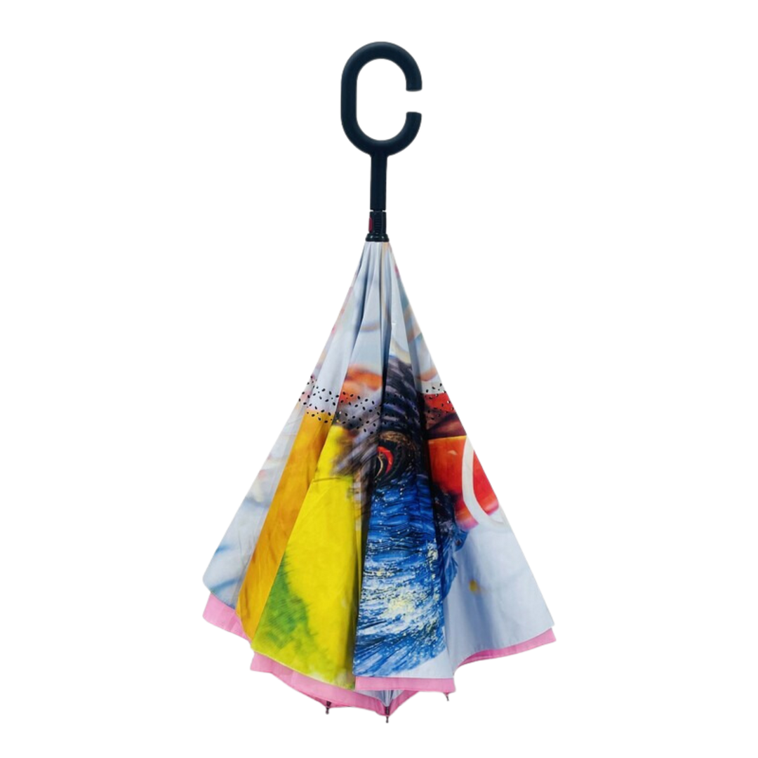 Reverse Umbrella with Sun Safe UPF50 - Rainbow Lorikeet