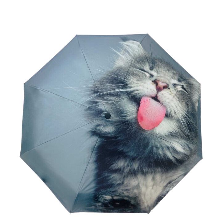 Sun Safe Compact Umbrella - Sassy Cat