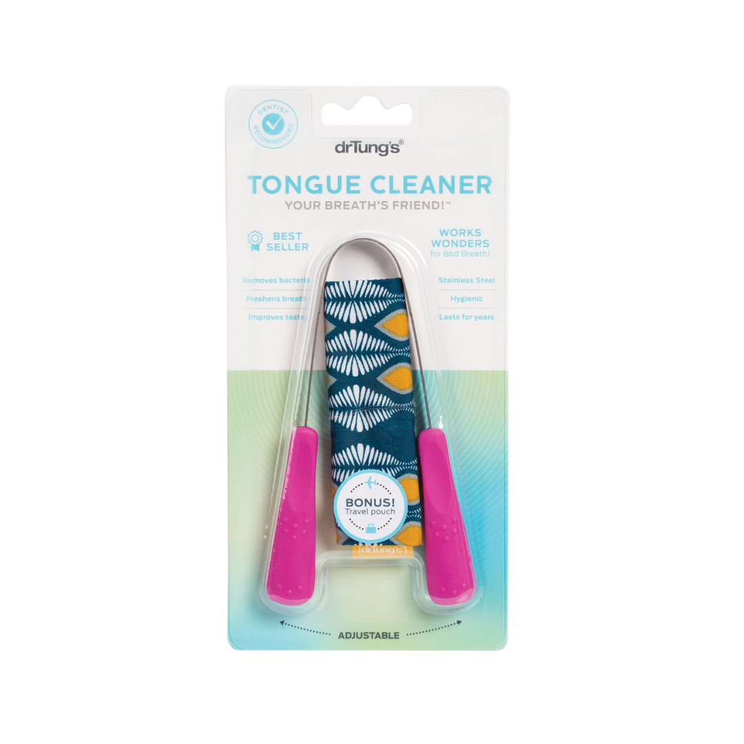 Tongue Cleaner - Stainless Steel with storage pouch