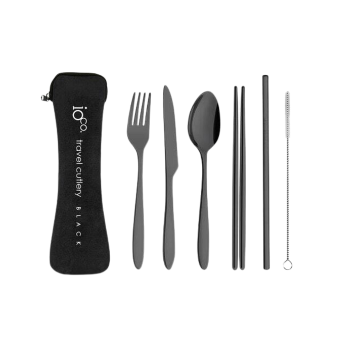 Stainless Steel Travel Cutlery with Straw