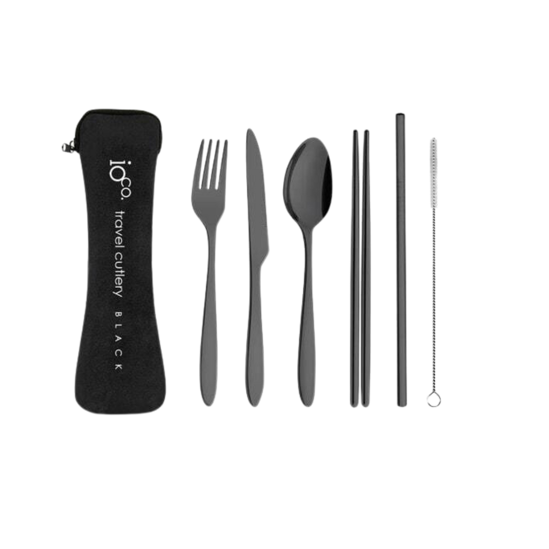 Stainless Steel Travel Cutlery with Straw