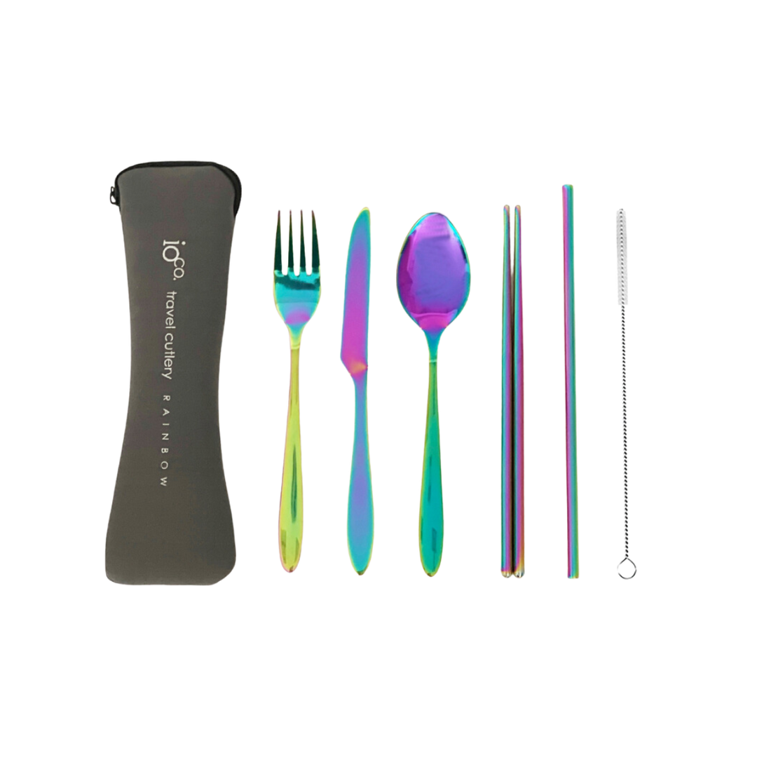 Stainless Steel Travel Cutlery with Straw