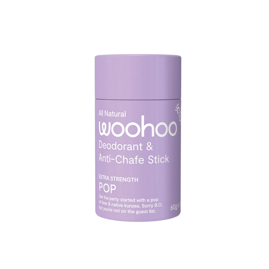 Woohoo Natural Deodorant & Anti-Chafe Stick (Pop) 60g